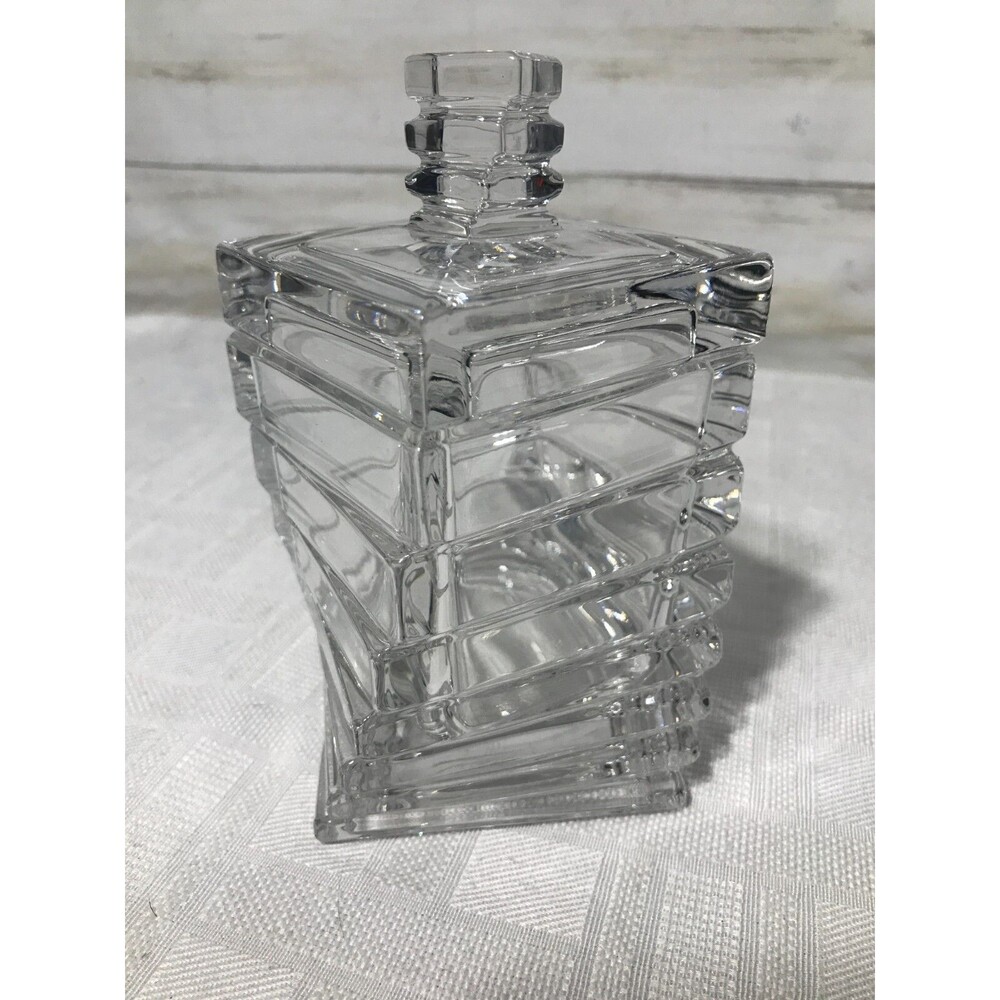 Vintage Rosenthal Studio Line 24% Twisted Lead Crystal Jar / Lid Box Jewelry